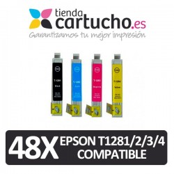 PACK 48 (ELIJA COLORES) CARTUCHOS COMPATIBLES EPSON T1281/2/3/4