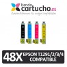 PACK 48 (ELIJA COLORES) CARTUCHOS COMPATIBLES EPSON T1291/2/3/4