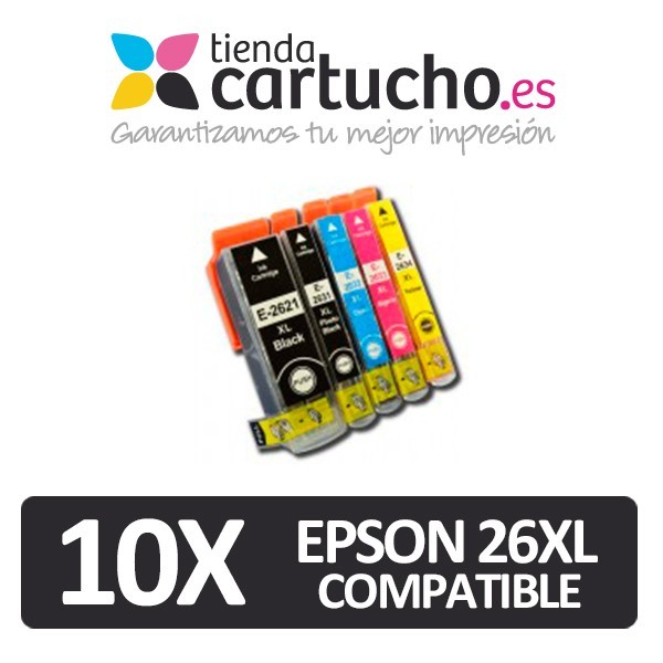 PACK 10 (ELIJA COLORES) CARTUCHOS COMPATIBLES EPSON 26XL