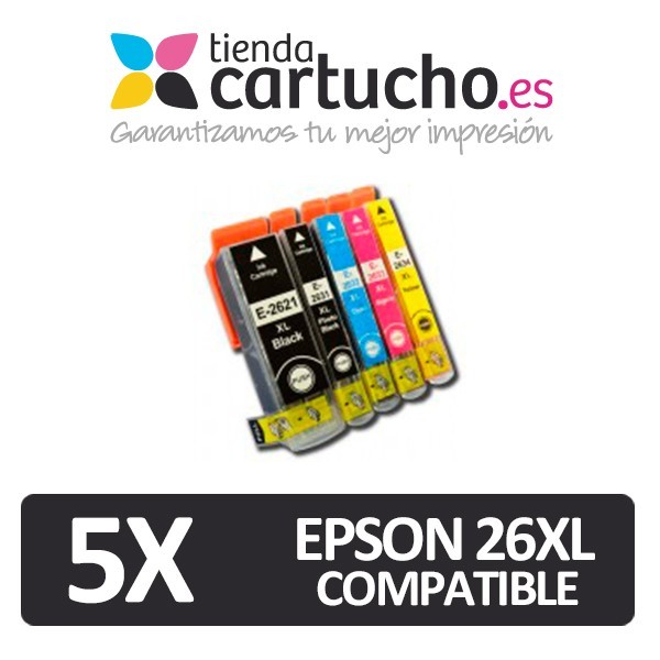 PACK 5 (ELIJA COLORES) CARTUCHOS COMPATIBLES EPSON 26XL PACK 5 (ELIJA COLORES) CARTUCHOS COMPATIBLES EPSON 26XL