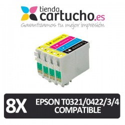 PACK 8 (ELIJA COLORES) CARTUCHOS COMPATIBLES EPSON T0321/422/423/424