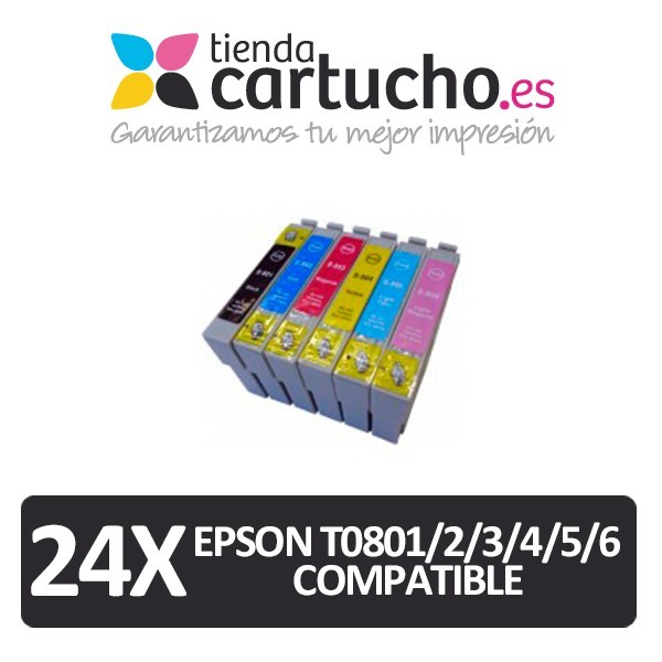 PACK 24 (ELIJA COLORES) CARTUCHOS COMPATIBLES EPSON T0801/2/3/4/5/6 PACK 24 (ELIJA COLORES) CARTUCHOS COMPATIBLES EPSON T0801/2/3/4/5/6
