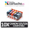 PACK 10 CANON PGI-525 CLI-526 (ELIJA COLORES) CARTUCHOS COMPATIBLES CANON PGI-525 CLI-526