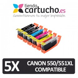 Pack 5 cartuchos compatibles Canon PGI-550XL / CL-551XL
