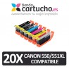 Pack 20 cartuchos compatibles Canon PGI-550XL / CLI-551XL
