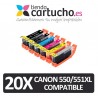 Pack 20 cartuchos compatibles Canon PGI-550XL / CLI-551XL