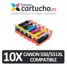 Pack 10 cartuchos compatibles Canon PGI-550XL / CLI-551XL