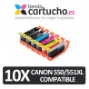 Pack 10 cartuchos compatibles Canon PGI-550XL / CLI-551XL