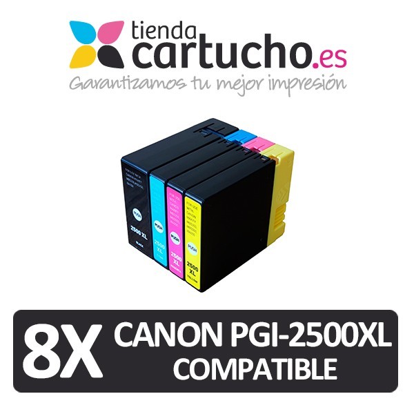 Pack 8 cartuchos compatibles Canon PGI-2500XL