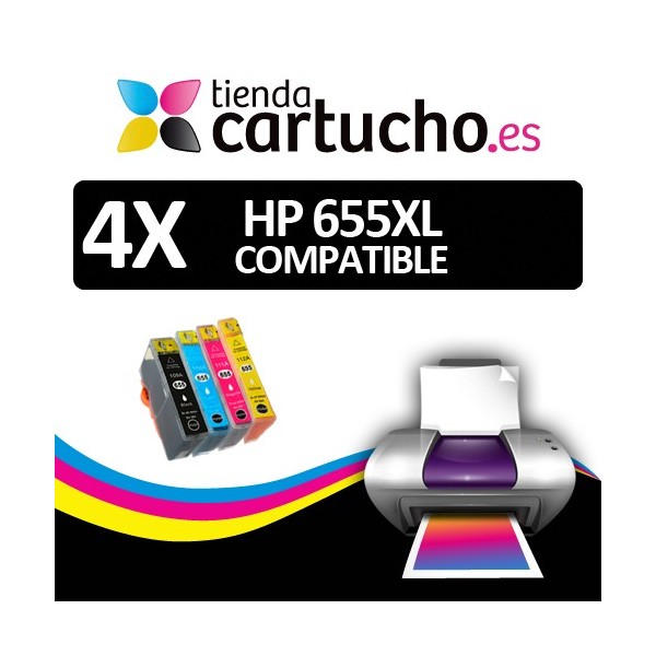 Pack 4 cartuchos (Elija colores) HP 655 XL Compatibles