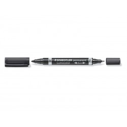 STAEDTLER MARCADOR LUMOCOLOR DUO NEGRO ANCHOS DE TRAZO: 0,6 Y 1,5 MM.