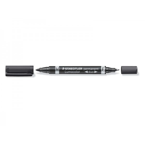 STAEDTLER MARCADOR LUMOCOLOR DUO NEGRO ANCHOS DE TRAZO: 0,6 Y 1,5 MM.