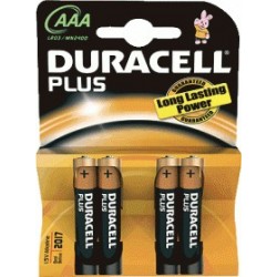 Pilas alcalinas Duracell AAA LR03 1,5V pack 4 uds
