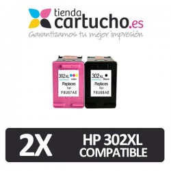 Pack 2 HP 302XL Remanufacturado Premium (Elija colores)