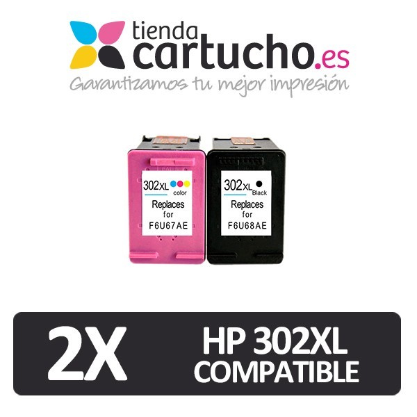 Pack 2 HP 302XL Remanufacturado Premium (Elija colores)