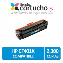 Toner Cyan HP 201X compatible de alta capacidad - (CF401X)