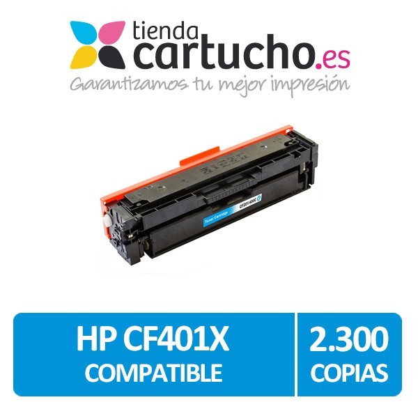 Toner Cyan HP 201X compatible de alta capacidad - (CF401X) Toner Cyan HP 201X compatible de alta capacidad - (CF401X)