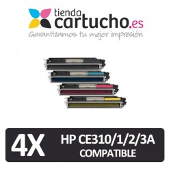 PACK 4 HP CE310/1/2/3 / 126A / CANON 729 compatibles (ELIJA COLORES)