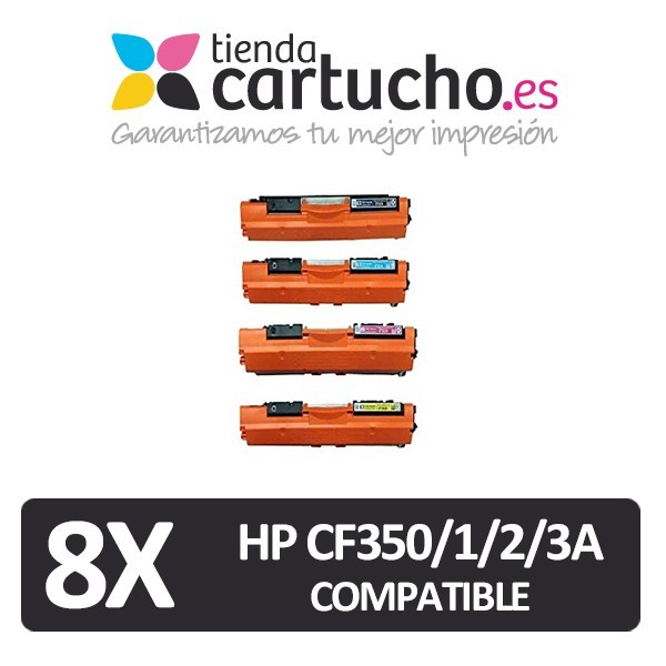 PACK 8 (ELIJA COLORES) CARTUCHOS COMPATIBLES HP CF350/1/2/3