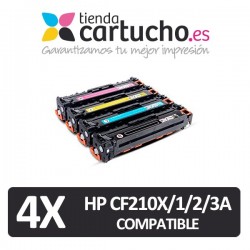 PACK 4 (ELIJA COLORES) CARTUCHOS COMPATIBLES HP CF210X/1A/2A/3A. Canon 731