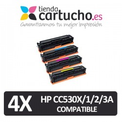 PACK 4 (ELIJA COLORES) Toner compatible HP CC530A/1A/2A/3A / Canon CRG 718