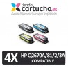 PACK 4 (ELIJA COLORES) CARTUCHOS COMPATIBLES HP Q2670A/81A/82A/83A