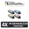 PACK 4 (ELIJA COLORES) CARTUCHOS COMPATIBLES HP Q2670A/81A/82A/83A