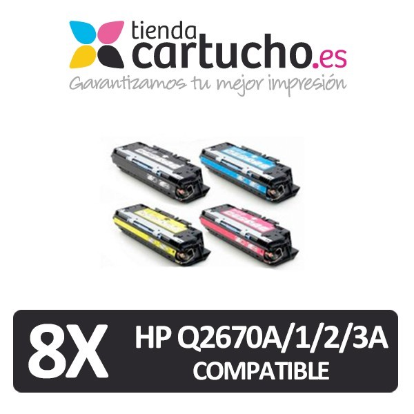 PACK 8 (ELIJA COLORES) CARTUCHOS COMPATIBLES HP Q2670A/71A/72A/73A PACK 8 (ELIJA COLORES) CARTUCHOS COMPATIBLES HP Q2670A/71A/72A/73A
