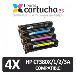 Pack 4 Toner HP CF380X/1/2/3A Compatibles (Elija colores)
