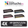PACK 4 (ELIJA COLORES) CARTUCHOS COMPATIBLES HP Q6470A/71A/72A/73A