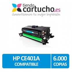 HP Toner CYAN Compatible CE401 (507A) para impresoras HP Laserjet Enterprise 500color M551/M551N/M551DN/M551XH