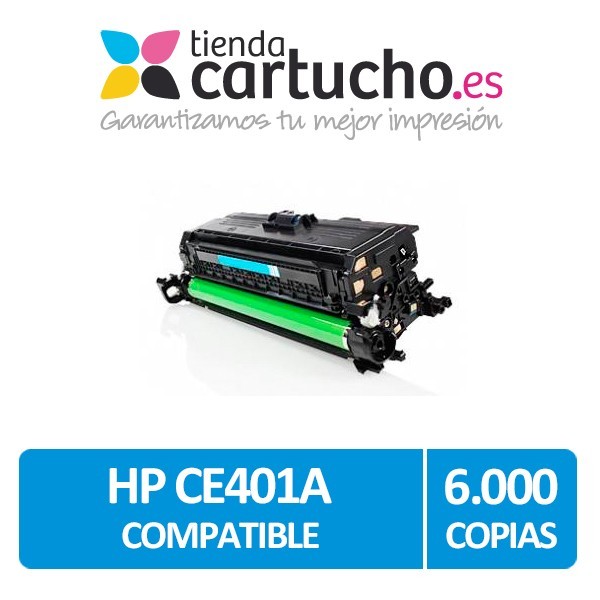 HP Toner CYAN Compatible CE401 (507A) para impresoras HP Laserjet Enterprise 500color M551/M551N/M551DN/M551XH
