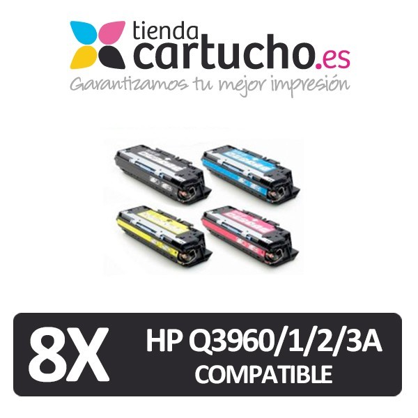 PACK 8 (ELIJA COLORES) CARTUCHOS COMPATIBLES HP Q3960A/1/2/3