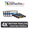 Pack 4 Brother TN241/245 Compatible Premium (elija colores)