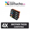 PACK 4 TONER COMPATIBLES BROTHER TN321 / TN326 (ELIJA COLORES)