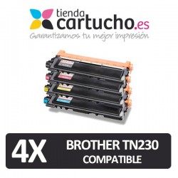 PACK 4 TONER COMPATIBLES BROTHER TN230 (ELIJA COLORES)