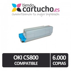Toner NEGRO OKI C5800/C5900 compatible, sustituye al toner original OKI 43324424