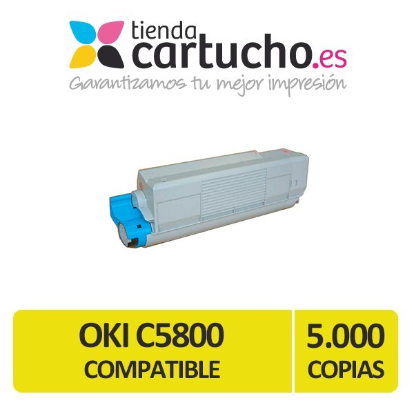 Toner AMARILLO OKI C5800/C5900 compatible, sustituye al toner original OKI 43324421