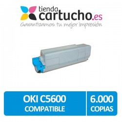 Toner CYAN OKI C5600/C5700 compatible, sustituye al toner original OKI 43324407 