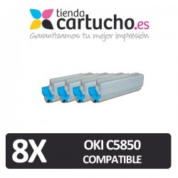 PACK 8 (ELIJA COLORES) CARTUCHOS COMPATIBLES OKI C5850/5950