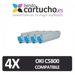 PACK 4 (ELIJA COLORES) CARTUCHOS COMPATIBLES OKI C5800/5900