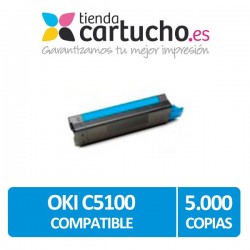 Toner CYAN OKI C3100/C5100/C5200 compatible, sustituye al toner original OKI 42127407