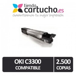 Toner NEGRO OKI C3300/C3400/C3450/C3530/C3600 compatible, sustituye al toner original OKI 43460208