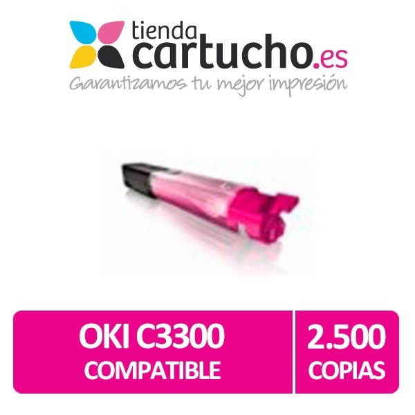 Toner OKI MAGENTA C3300/C3400/C3450/C3530/C3600 compatible, sustituye al toner original OKI 43460206