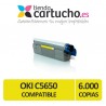 TONER AMARILLO OKI C5650/C5750 compatible, sustituye al toner original OKI 43865705