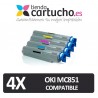 PACK 4 (ELIJA COLORES) CARTUCHOS COMPATIBLES OKI MC851 MC861