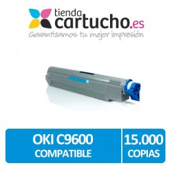 Toner CYAN OKI C9600/C9800 compatible, sustituye al toner original OKI 42918915