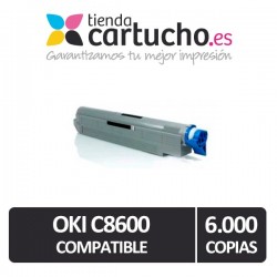 Toner NEGRO OKI C8600/C8800 compatible, sustituye al toner original OKI 43487712 