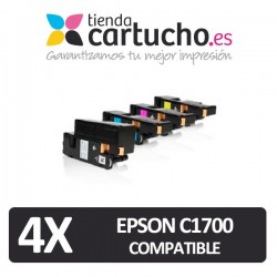 PACK 4 (ELIJA COLORES) CARTUCHOS COMPATIBLES EPSON C1700