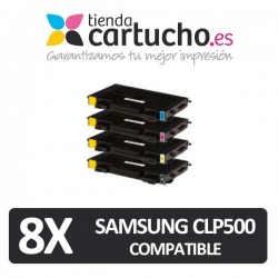 PACK 8 (ELIJA COLORES) CARTUCHOS COMPATIBLES SAMSUNG CLP 500